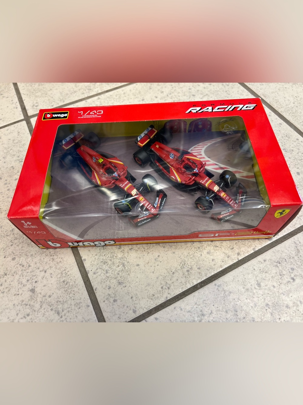BURAGO 1:43 FORMULA 1 F1 CARS 2 PACK FERRARI SF-23 CARLOS SAINZ CHARLES LECLERC
